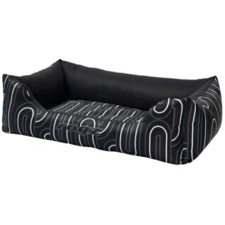 Rogz Graphix Walled Small Dog Bed - Black/Grey