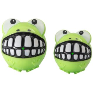 Rogz Grinz Frog Fetch Medium Dog Toy - Lime