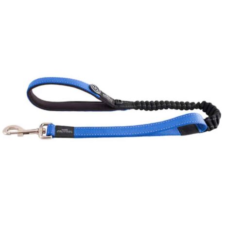 Rogz Utility Bungee Medium Dog Leash - Blue Reflective