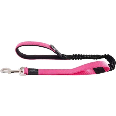Rogz Utility Bungee Medium Dog Leash - Pink Reflective