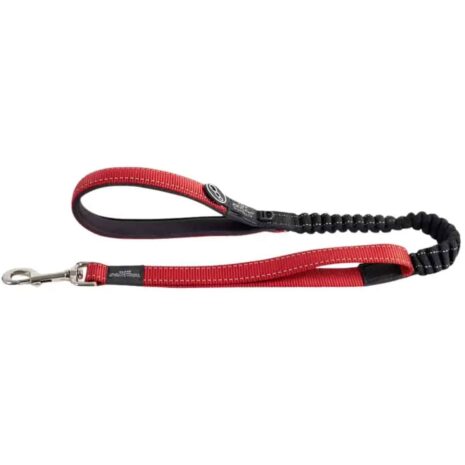 Rogz Utility Bungee Medium Dog Leash - Red Reflective