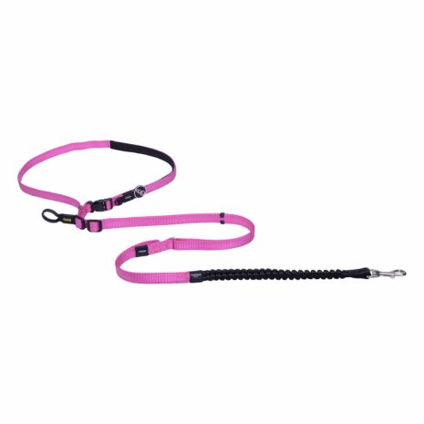 Rogz Utility Handsfree Large Lead - Pink Reflective