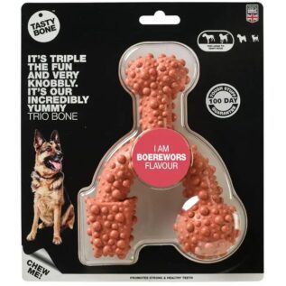 TastyBone Trio Bone Boerewors Dog Chew Toy - Large