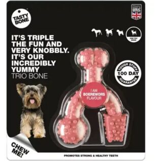 TastyBone Trio Bone Boerewors Dog Chew Toy - XSmall