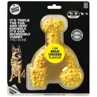 TastyBone Trio Bone Braai Chicken Dog Chew Toy - Large