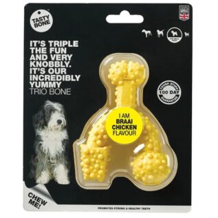 TastyBone Trio Bone Braai Chicken Dog Chew Toy - Small