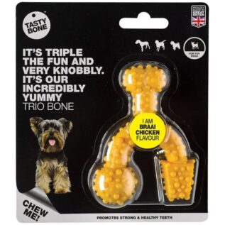 TastyBone Trio Bone Braai Chicken Dog Chew Toy - XSmall