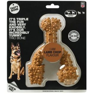 TastyBone Trio Bone Lamb Chop Dog Chew Toy - Large