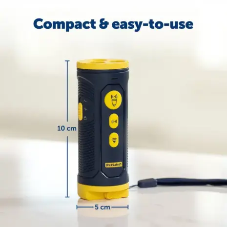 PetSafe Collarless Trainer - Dimensions PetSafe Collarless Trainer dimensions showing 10 cm height and 5 cm width