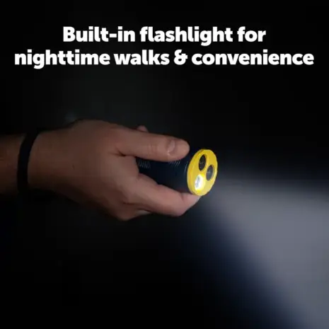 PetSafe Collarless Trainer - Built-in Flashlight Built-in flashlight illuminated on the PetSafe Collarless Trainer