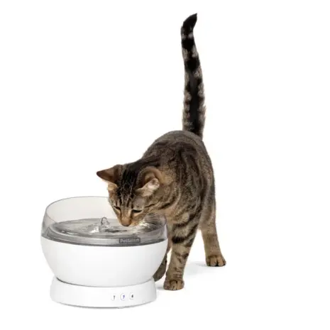 PetSafe HydroSphere 1.7L Cordless Fountain - White White PetSafe HydroSphere 1.7L Cordless Fountain with a cat drinking