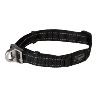 Rogz Utility Large 20mm Fanbelt Safety Collar Black on a white background