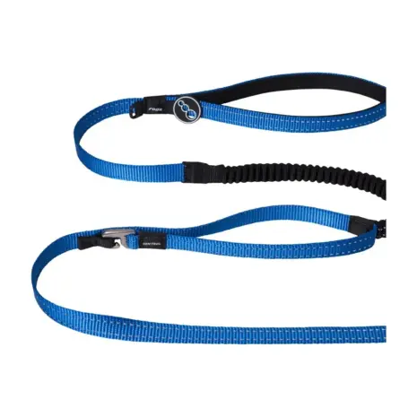 Rogz Utility Medium 16mm Snake Control Lead, Blue Reflective buckle detail Close view of the Blue Rogz Utility Control Lead hardware and webbing