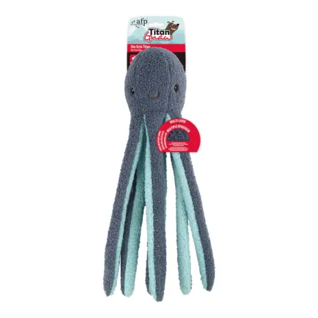 All For Paws Titan Gnaw Oto Octo Dog Toy — retail tag and multilayer construction detail All For Paws Titan Gnaw Oto Octo Dog Toy — retail tag and multilayer construction detail