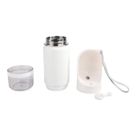 All For Paws 2-in-1 Stainless Pet Drinking Bottle — 400 ml — detachable bottle cup and food container All For Paws 2-in-1 Stainless Pet Drinking Bottle — 400 ml — detachable bottle cup and food container