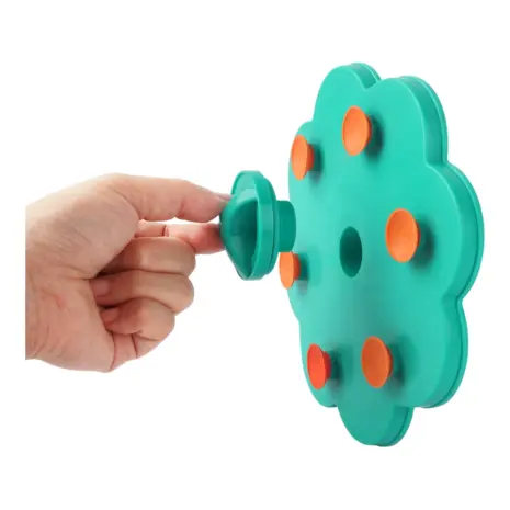 All For Paws Calming Pals Lick-A-Disc — hand showing the twist-lock attachment All For Paws Calming Pals Lick-A-Disc — hand showing the twist-lock attachment