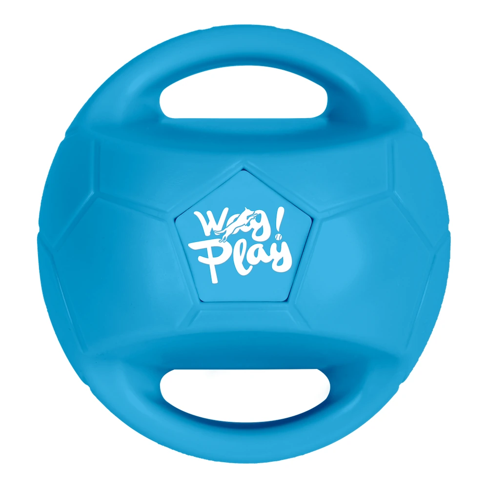 All For Paws Wag Play Tug Ball 1 All For Paws Wag Play Tug Ball — Medium Blue — blue ball with two handles