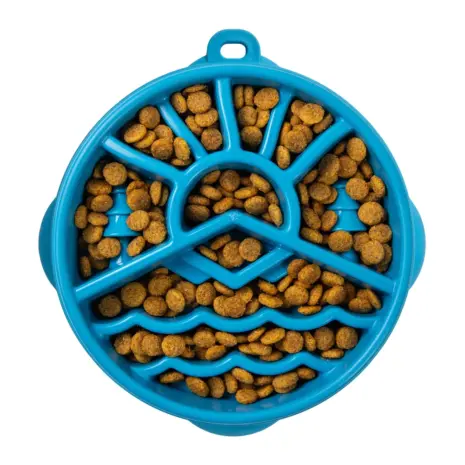 Outward Hound Fun Feeder Mountain Blue Slo Bowl