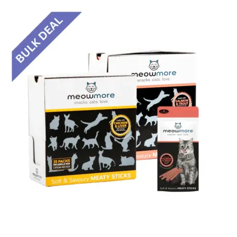 Meow More Cat Treat Sticks Bulk Deal (15g x 35 sticks)
