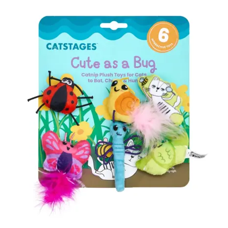 Catstages Cute As A Bug Plush Cat Toys, 6pk product view 2 Catstages Cute As A Bug Plush Cat Toys, 6pk product view 2