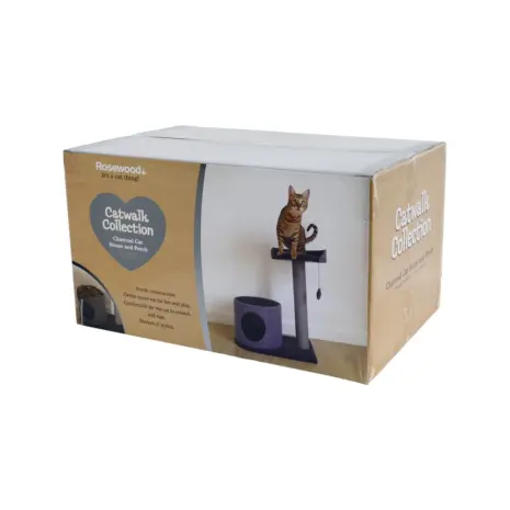 Charcoal Felt Cat House & Perch product view 2 Charcoal Felt Cat House & Perch product view 2