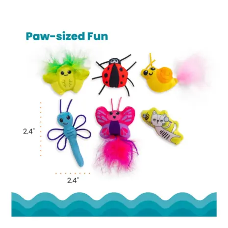 Catstages Cute As A Bug Plush Cat Toys, 6pk product view 3 Catstages Cute As A Bug Plush Cat Toys, 6pk product view 3