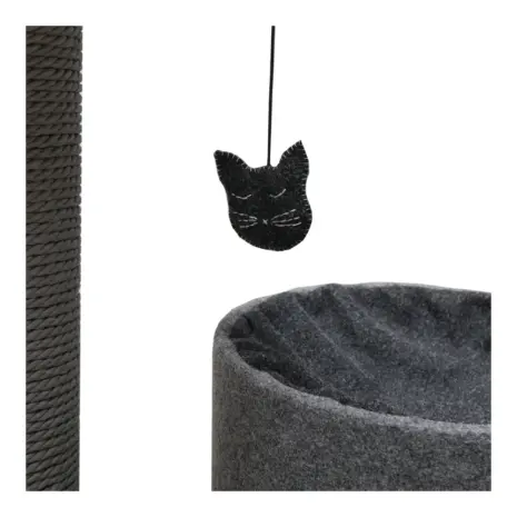Charcoal Felt Cat House & Perch product view 4 Charcoal Felt Cat House & Perch product view 4