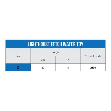 ROGZ Lighthouse Floating Fetch Toy — Small 20 cm — official 20 cm Small size guide ROGZ Lighthouse Floating Fetch Toy — Small 20 cm — official 20 cm Small size guide