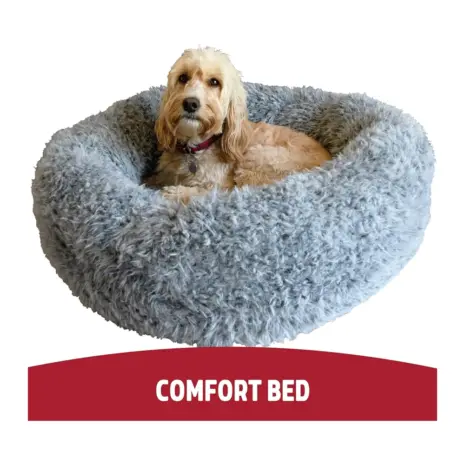Rosewood Silver Fluff Comfort Round Pet Bed - Small Rosewood Silver Fluff Comfort Round Pet Bed - Small