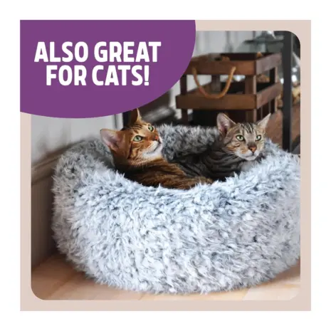 Rosewood Silver Fluff Comfort Round Pet Bed - Small product view 5 Rosewood Silver Fluff Comfort Round Pet Bed - Small