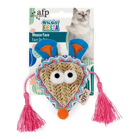 All For Paws Whisker Fiesta Mouse Face Cat Toy — retail packaging All For Paws Whisker Fiesta Mouse Face Cat Toy — retail packaging