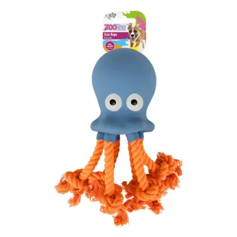 All For Paws Zootex Octo Rope Dog Toy — retail packaging All For Paws Zootex Octo Rope Dog Toy — retail packaging