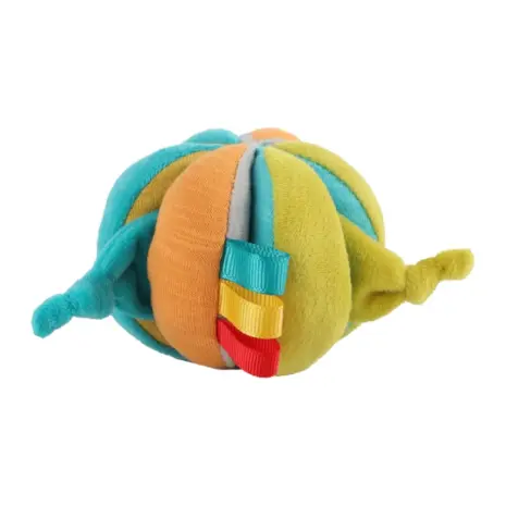 All For Paws Pups Naughty Ball Dog Toy — coloured panels and knotted tabs All For Paws Pups Naughty Ball Dog Toy — coloured panels and knotted tabs