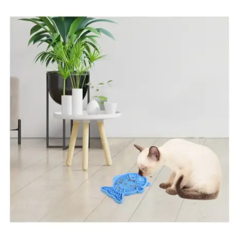 All For Paws Calming Pals Lick-A-Fish — cat using the mat All For Paws Calming Pals Lick-A-Fish — cat using the mat