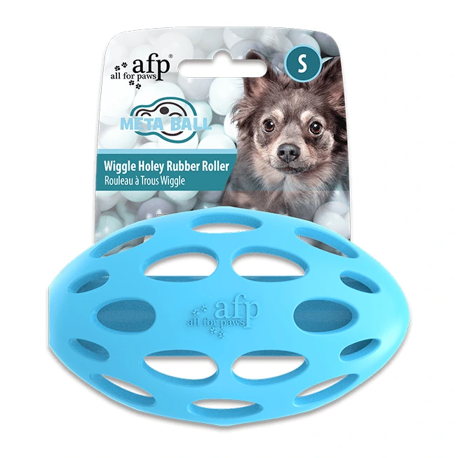 All For Paws Wiggle Holey Rubber Roller 1 AFP Wiggle Holey Rubber Roller Small retail pack