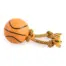 Orange AFP Spinning Basketball with black seams and knotted rope