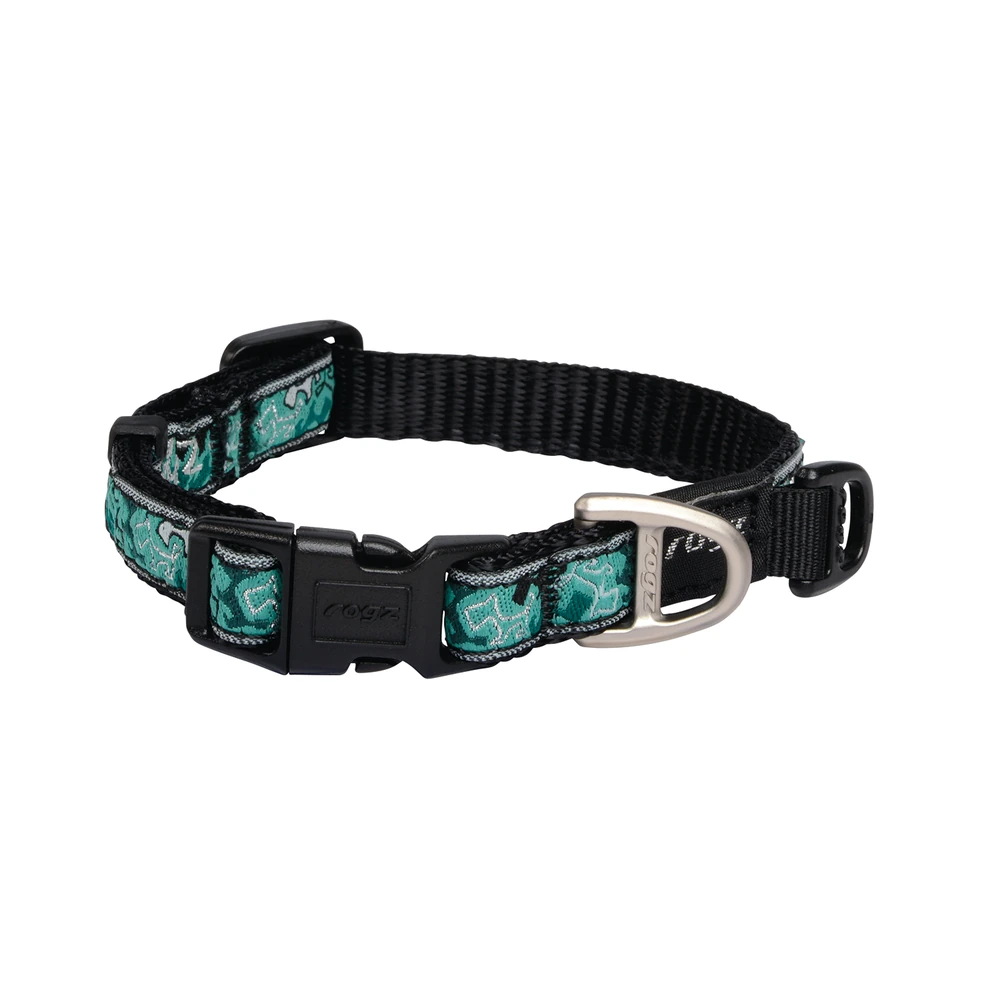 ROGZ Fancy Dress Classic Dog Collar 1 ROGZ Fancy Dress Classic Collar — Small, Mint Dog — exact size and colour