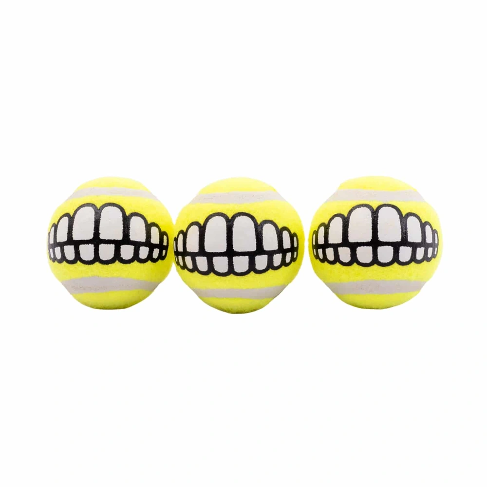 ROGZ Grinz Tennis Balls — 3 Pack 1 ROGZ Grinz Tennis Balls — three yellow balls