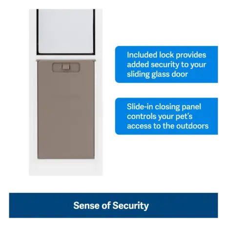 PetSafe sliding glass pet door closing panel Closing panel on the PetSafe sliding glass pet door