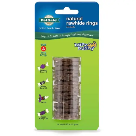 Busy Buddy Gnawhide Ring Refills - Size A - size A ring refills in retail packaging Busy Buddy Gnawhide Ring Refills - Size A - size A ring refills in retail packaging