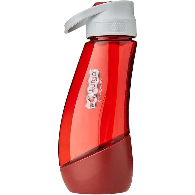 Pet Door Replacement Flaps 35 Kurgo Gourd Water Bottle & Bowl – Red - red translucent bottle with white cap and integral red bowl