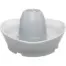 PetSafe Streamside Ceramic Pet Fountain - front view of the grey ceramic fountain and bowl