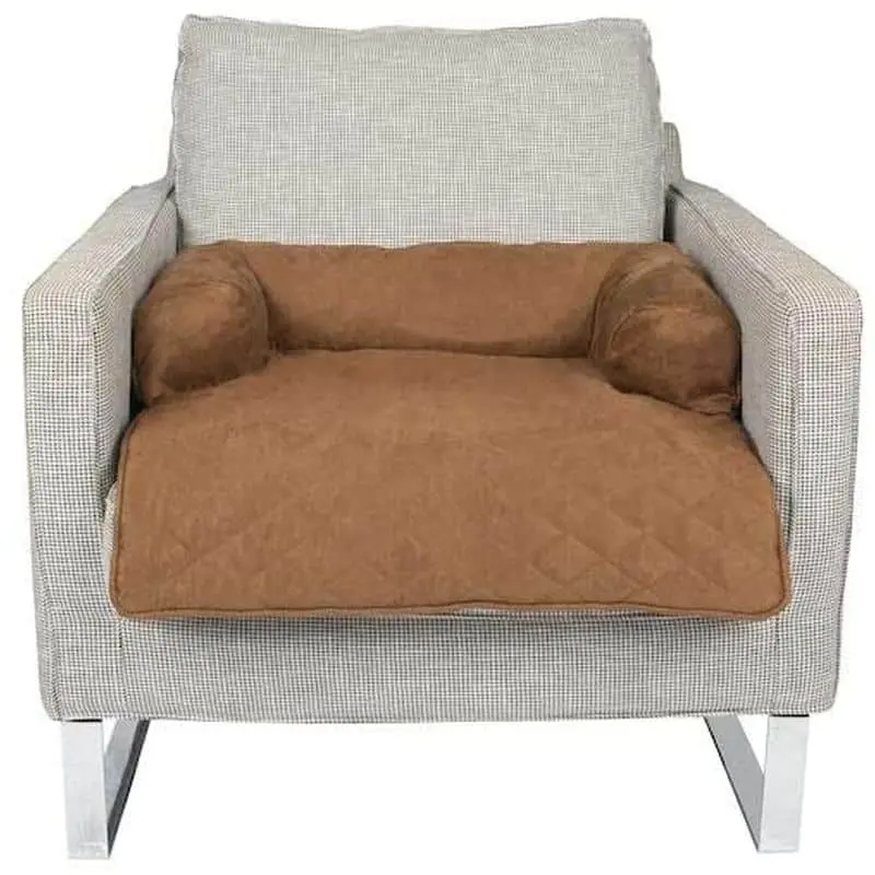 Pet Door Replacement Flaps 41 Solvit Bolstered Pet Bed Protector - Medium/Cocoa - brown bolstered pet bed protector fitted to an armchair