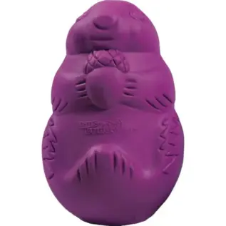 Busy Buddy Small Squirrel Dude Dog Toy - purple squirrel-shaped treat toy