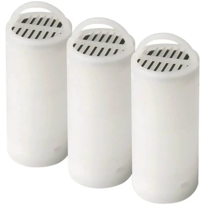 Pet Door Replacement Flaps 69 Drinkwell 3-Pack 360 Pet Fountain Replacement Charcoal Filters - three white cylindrical fountain replacement filters